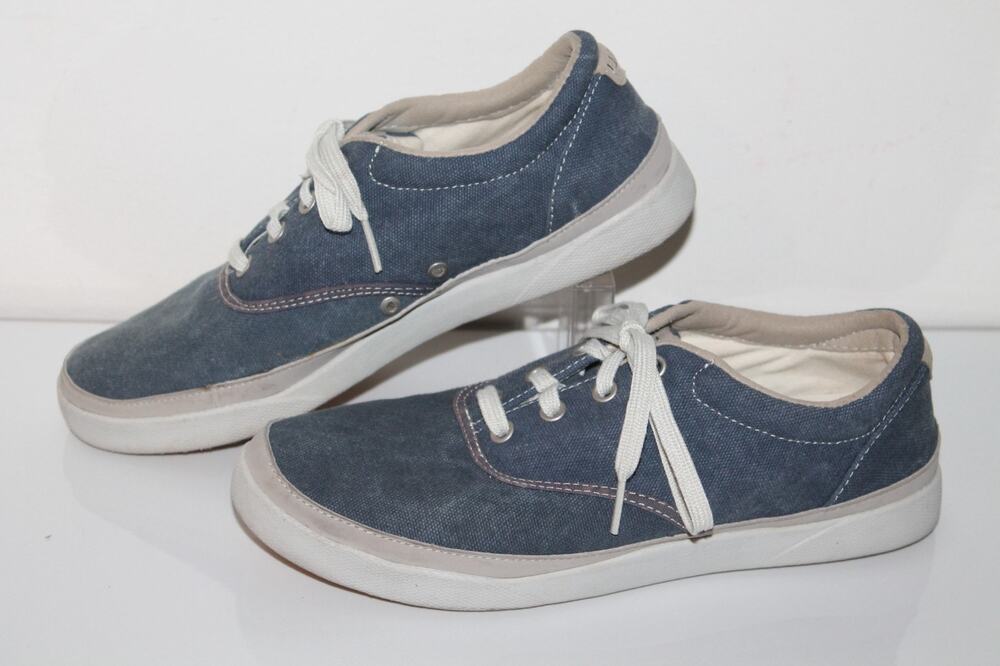 LL Bean Casual Sneakers Shoes, 2774409, Denim Canvas, Womens Size 8